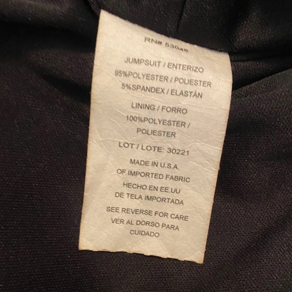 Nightway Black Off Shoulder Wide Leg Jumpsuit Petite 4P Elegant Cocktail Evening - Picture 5 of 9